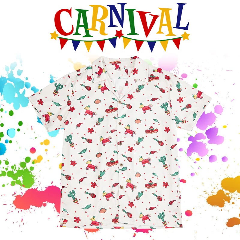 Zando Funny Mexican Shirts for Men Casual Short Sleeve Button Down Hawaiian Tropical Cinco De Mayo Outfit Beach Vacation Fiesta Costume Clothes Top XX-Large - Image 2